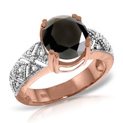 ALARRI 14K Solid Rose Gold Ring with Natural White & Black Diamonds