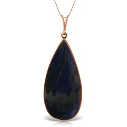 ALARRI 14K Solid Rose Gold Necklace w/ Checkerboard Cut Sapphire