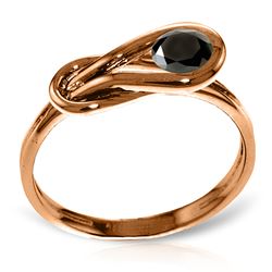 ALARRI 14K Solid Rose Gold Ring w/ 0.50 Carat Natural Black Diamond