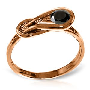 ALARRI 14K Solid Rose Gold Ring w/ 0.50 Carat Natural Black Diamond