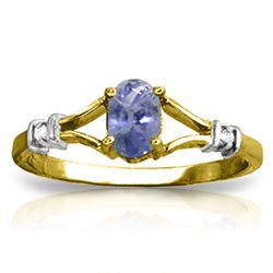 ALARRI 14K Solid Gold Ring w/ Natural Diamonds & Tanzanite