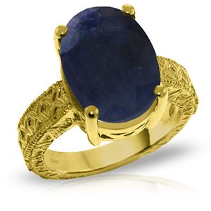 ALARRI 14K Solid Gold Ring w/ Natural Oval Sapphire