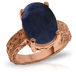 ALARRI 14K Solid Rose Gold Ring w/ Natural Oval Sapphire