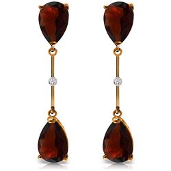 ALARRI 14K Solid Rose Gold Diamonds & Garnets Dangling Earrings