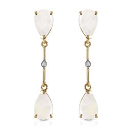 ALARRI 14K Solid Gold Diamonds & Opals Dangling Earrings