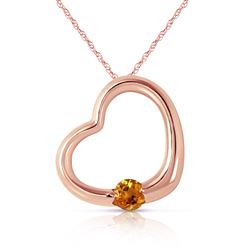 ALARRI 14K Solid Rose Gold Heart Necklace w/ Natural Citrine