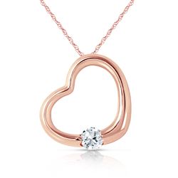 ALARRI 14K Solid Rose Gold Heart Necklace w/ Natural Diamond