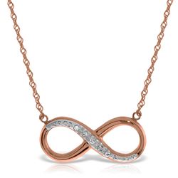ALARRI 14K Solid Rose Gold Infiniti Necklace w/ Natural Diamond