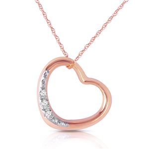 ALARRI 14K Solid Rose Gold Heart Necklace w/ Natural Diamond