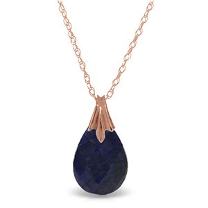 ALARRI 14K Solid Rose Gold Necklace w/ Natural Diamondyed Sapphire