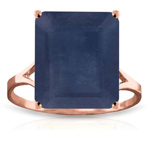 ALARRI 14K Solid Rose Gold Ring w/ Natural Octagon Sapphire