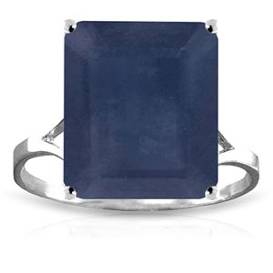 ALARRI 14K Solid White Gold Ring w/ Natural Octagon Sapphire