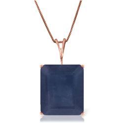 ALARRI 14K Solid Rose Gold Necklace w/ Octagon Natural Sapphire