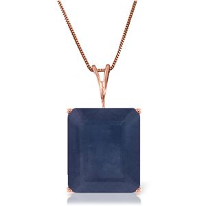 ALARRI 14K Solid Rose Gold Necklace w/ Octagon Natural Sapphire
