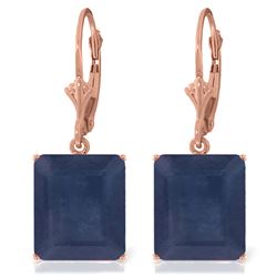 ALARRI 14K Solid Rose Gold Leverback Earrings w/ Sapphires