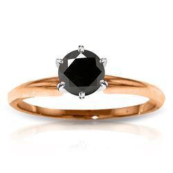 ALARRI 14K Solid Rose Gold Solitaire Ring w/ 1.0 Carat Black Diamond