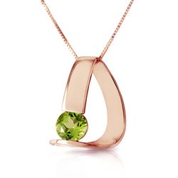 ALARRI 14K Solid Rose Gold Modern Necklace w/ Natural Peridot