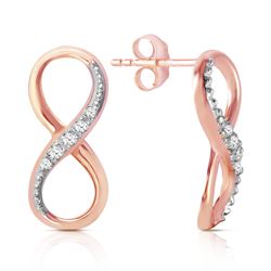 ALARRI 14K Solid Rose Gold Infiniti Earrings w/ Natural Diamonds