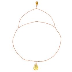 ALARRI 14K Solid Rose Gold Front And Back Drop Necklace w/ Briolette Citrines