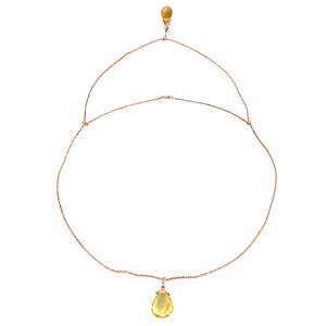 ALARRI 14K Solid Rose Gold Front And Back Drop Necklace w/ Briolette Citrines