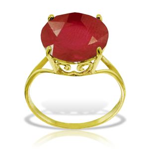 ALARRI 14K Solid Gold Ring w/ Natural 12.0 mm Round Ruby