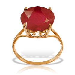 ALARRI 14K Solid Rose Gold Ring w/ Natural 12.0 mm Round Ruby