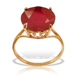 ALARRI 14K Solid Rose Gold Ring w/ Natural 12.0 mm Round Ruby