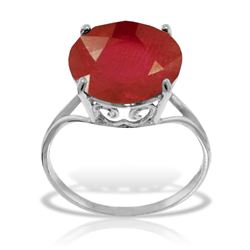 ALARRI 14K Solid White Gold Ring w/ Natural 12.0 mm Round Ruby