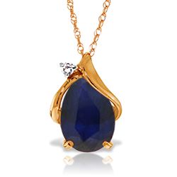ALARRI 14K Solid Rose Gold Necklace with Natural Diamond & Sapphire