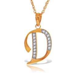 ALARRI 14K Solid Rose Gold Necklace with Natural Diamonds Initial 'd' Pendant