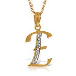 ALARRI 14K Solid Rose Gold Necklace with Natural Diamonds Initial 'e' Pendant