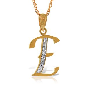 ALARRI 14K Solid Rose Gold Necklace w/ Natural Diamonds Initial 'e' Pendant