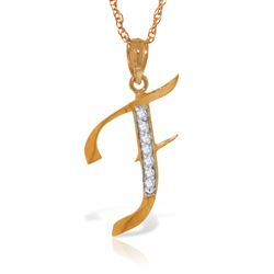 ALARRI 14K Solid Rose Gold Necklace with Natural Diamonds Initial 'f' Pendant
