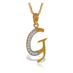 ALARRI 14K Solid Rose Gold Necklace with Natural Diamonds Initial 'g' Pendant