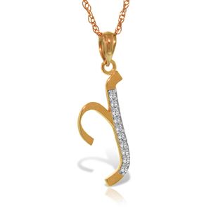 ALARRI 14K Solid Rose Gold Necklace w/ Natural Diamonds Initial 'y' Pendant