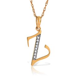 ALARRI 14K Solid Rose Gold Necklace with Natural Diamonds Initial 'z' Pendant