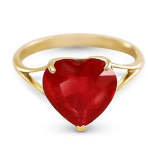 ALARRI 14K Solid Gold Ring w/ Natural 10.0 mm Heart Ruby