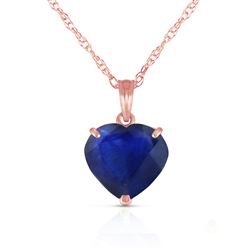ALARRI 14K Solid Rose Gold Necklace with Natural 10mm Heart Sapphire