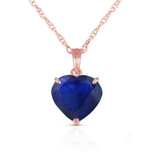 ALARRI 14K Solid Rose Gold Necklace w/ Natural 10mm Heart Sapphire