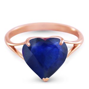ALARRI 14K Solid Rose Gold Ring w/ Natural 10.0 mm Heart Sapphire