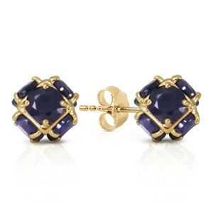 ALARRI 14K Solid Gold Stud Earrings w/ Natural Sapphires