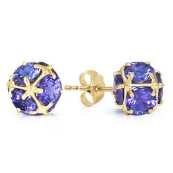 ALARRI 14K Solid Gold Stud Earrings w/ Natural Tanzanites