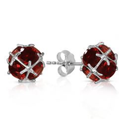 ALARRI 14K Solid White Gold Stud Earrings w/ Natural Garnets