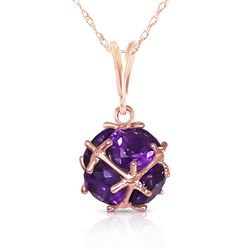 ALARRI 14K Solid Rose Gold Necklace with Natural Amethysts