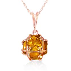 ALARRI 14K Solid Rose Gold Necklace with Natural Citrines