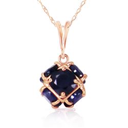 ALARRI 14K Solid Rose Gold Necklace with Natural Sapphires