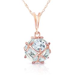 ALARRI 14K Solid Rose Gold Necklace with Natural Aquamarines