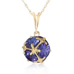 ALARRI 14K Solid Gold Necklace w/ Natural Tanzanites