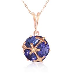 ALARRI 14K Solid Rose Gold Necklace w/ Natural Tanzanites