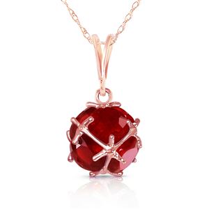 ALARRI 14K Solid Rose Gold Necklace w/ Natural Rubies